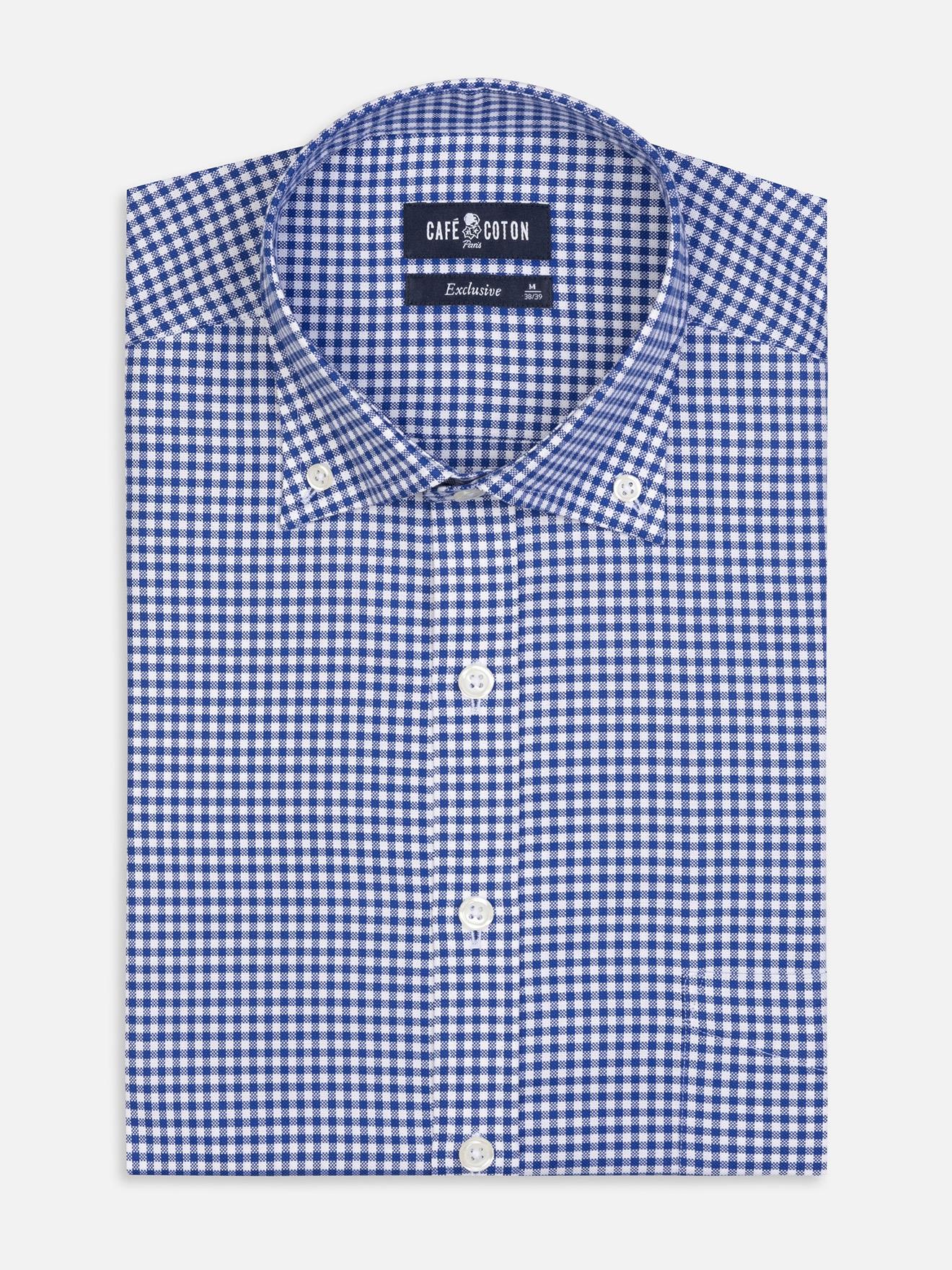 Chemise carreaux de Vichy Marine