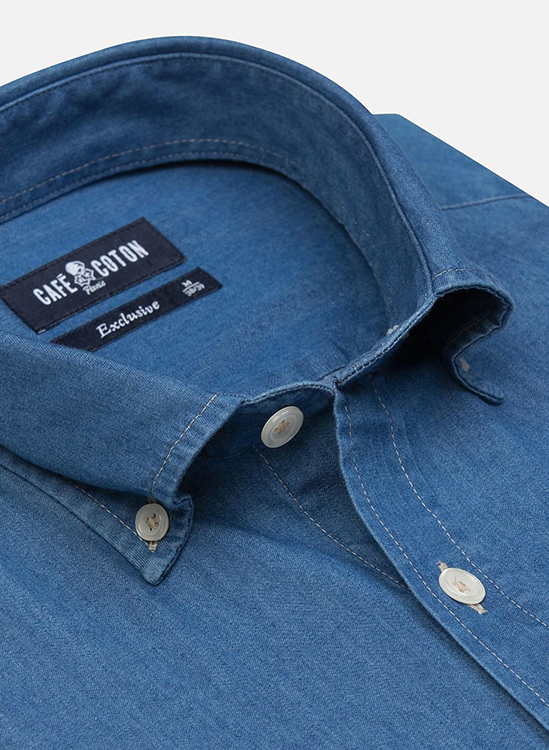 Chemise jeans bleue classique