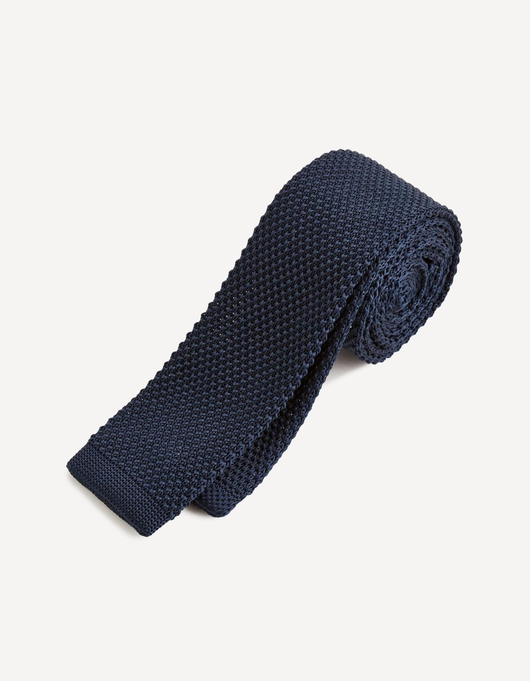 Cravate bleu marine CELIO en maille