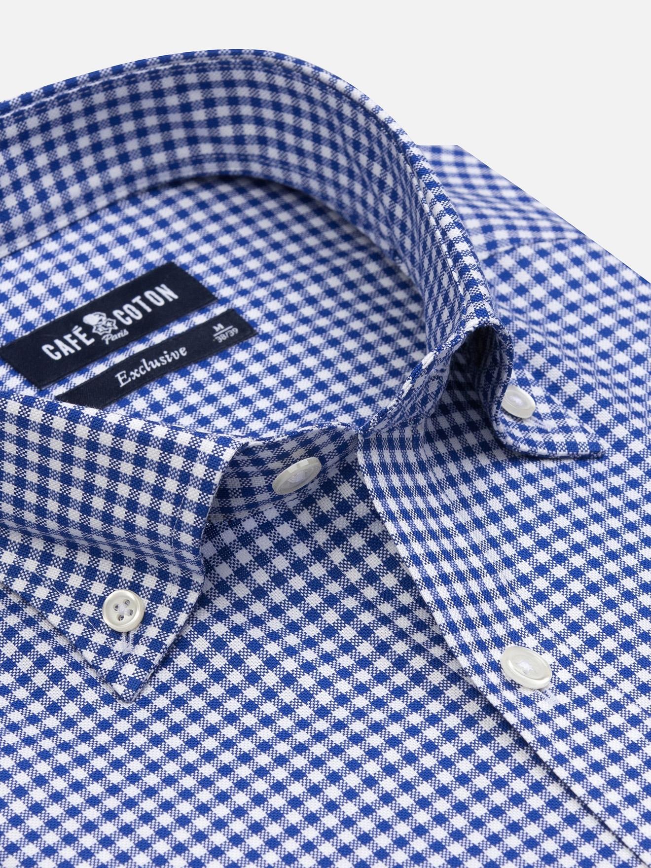 Chemise carreaux de Vichy Marine