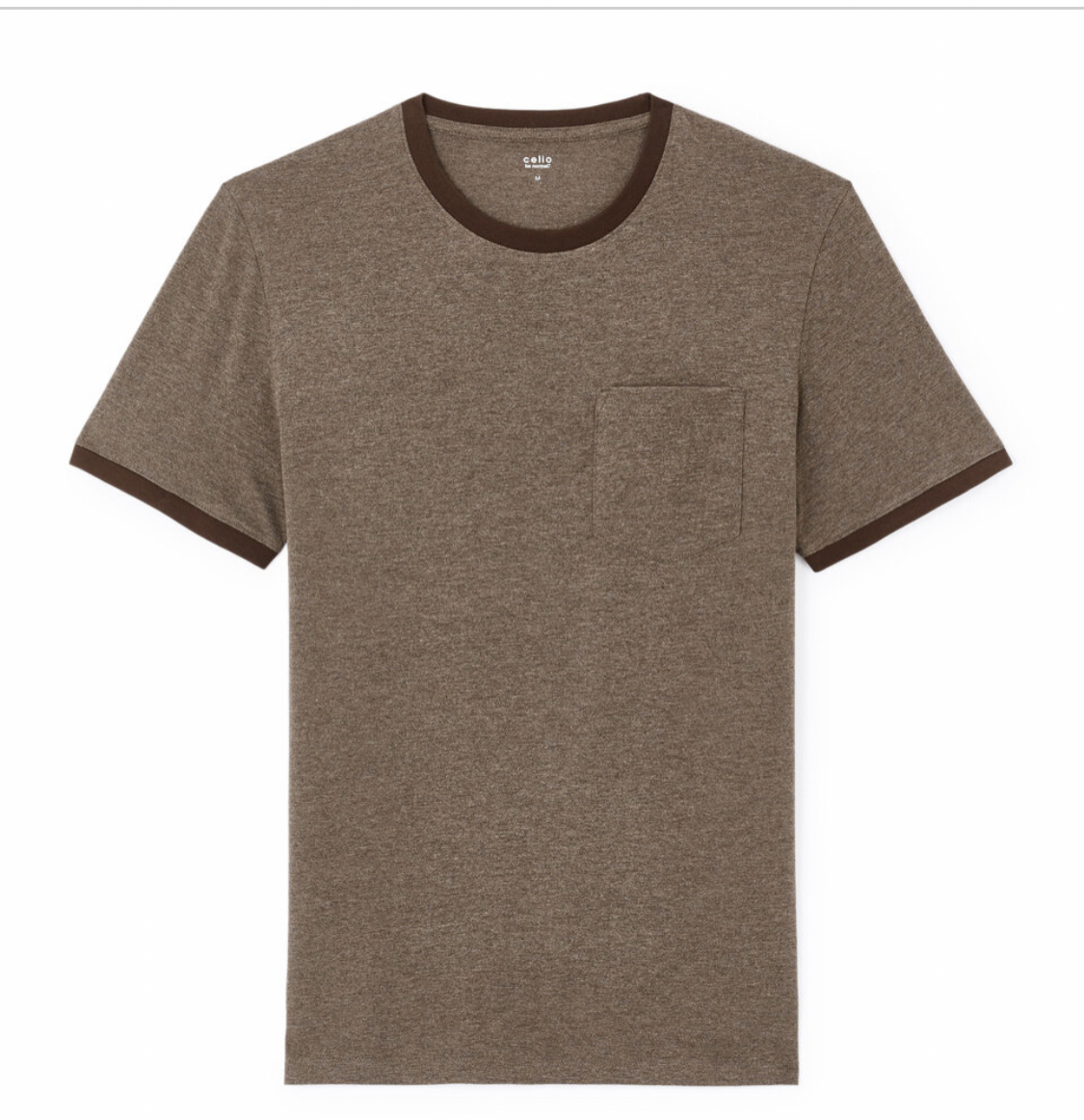 T-shirt Celio Marron shiné