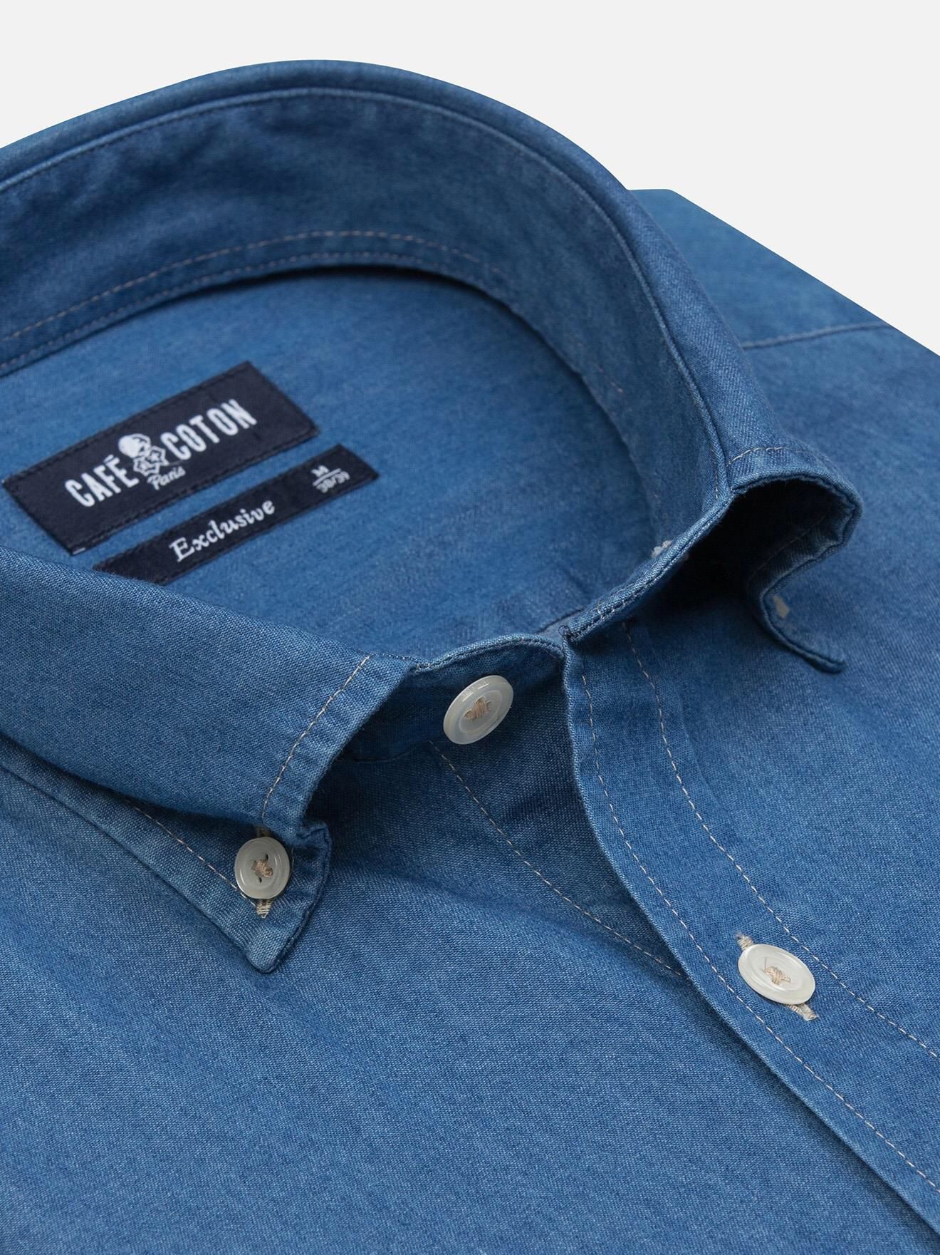 Chemise jeans bleue classique
